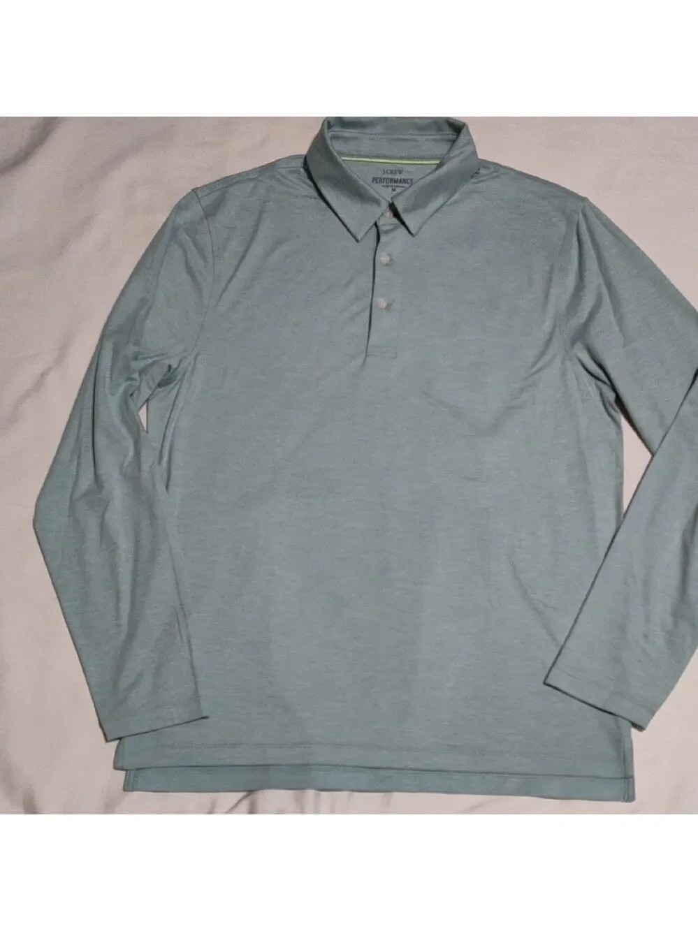 J. Crew Men's Slate Blue Long Sleeve Polo